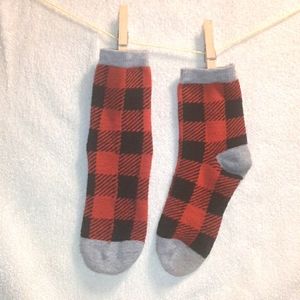 Black and Red checkered socks